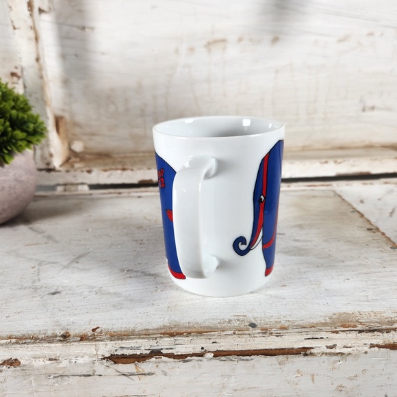 VTG 1972 Fitz & Floyd GOP Red Blue Elephant Republican Party Coffee Mug - Picture 5 of 10